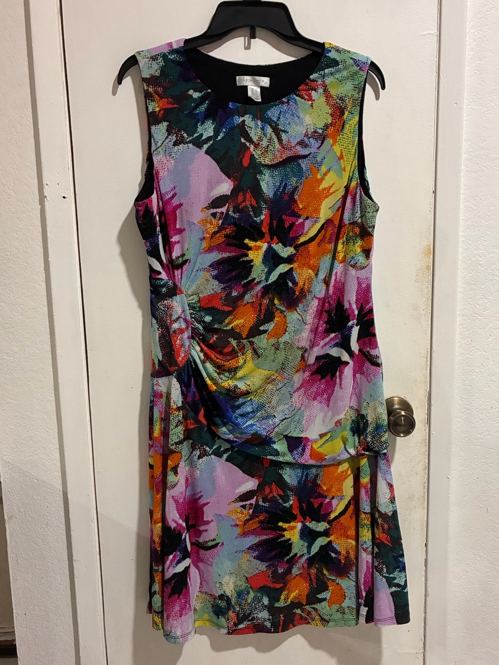 London Times Vibrant Multi-Color Floral Sleeveless Dress